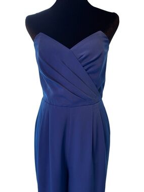 Express Strapless Wrap-Front Dress in Cobalt Blue